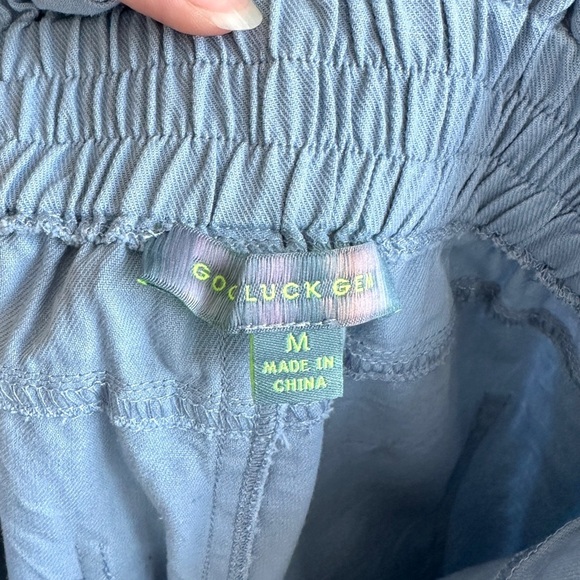 Good Luck Gem Paperbag High Waist Belted Shorts, Dusty Blue, Size Medium - Picture 15 of 16